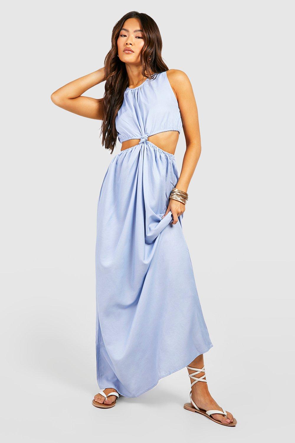 Maxi dress with shop knot front detail